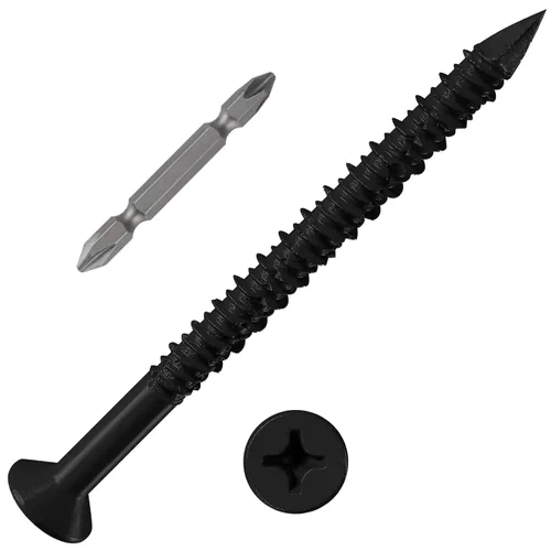 Miniatura 20 de Wensilon (105 PIEZAS) Kit de Anclajes de Tornillo para Hormigón de 3/16" Cabeza Plana Azul/Negro/Blanco para Anclaje a Mampostería, Bloque