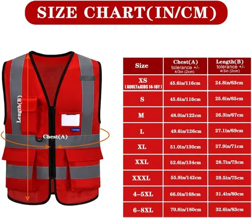 Miniatura 2 de A-SAFETY Chaleco rojo de alta visibilidad