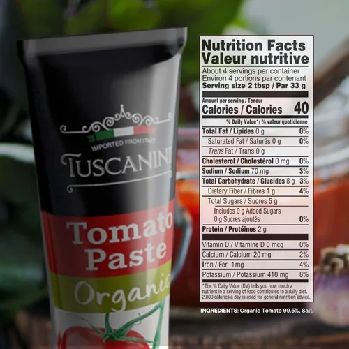 Miniatura 2 de Tuscanini Pasta de tomate orgánica premium en un tubo de 4.6 onzas (4.6 onzas, 2) Tomates 100% italianos, totalmente naturales, sin OMG