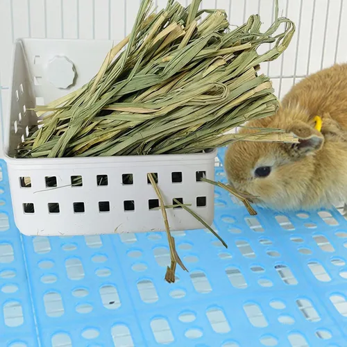 Miniatura 7 de kathson Comedero de heno para conejos, soporte de heno para conejillos de indias, estante de heno de plástico para conejos y animales pequeños