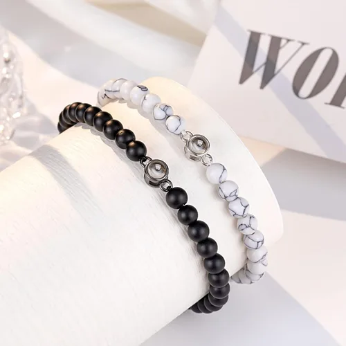 Miniatura 7 de UNGENT THEM Pulseras con texto en inglés "I Love You" en 100 idiomas para parejas, regalos para mis hombres, novio, novia, marido, mi amor, alma
