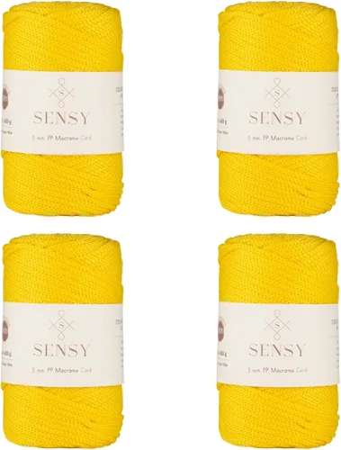 Miniatura 73 de Sensy - Cuerda de poliéster prémium de 0.197 in, 104 yardas, 100% polipropileno, cordón de macramé de 0.197 in, cuerda de ganchillo para bolsa