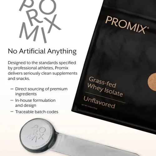 Miniatura 6 de ProMix Nutrition Proteína de suero aislada en polvo, 30g de aislado de suero alimentado con pasto, 6.6g de BCAAs, sin gluten, apta para dieta