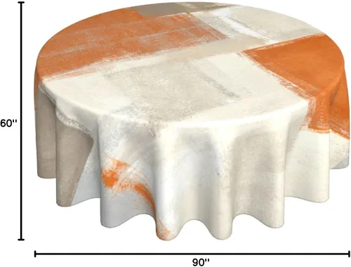 Miniatura 7 de Mantel rústico de madera para mesa redonda de estilo campestre, mantel de cocina y comedor turquesa, lavable, para decoración, 60x90 pulgadas