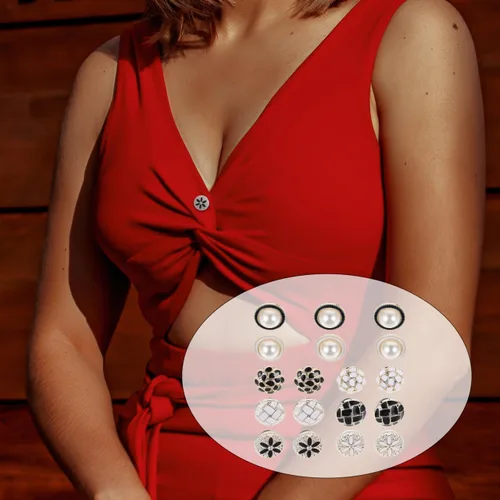 Miniatura 9 de EXCEART 20 botones de repuesto de ropa, botones a presión sin coser para ropa, alfileres decorativos ligeros para abrigo, camisa, vestido