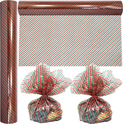 Miniatura 9 de Rollo de envoltura de celofán navideño AnapoliZ 100' pies de largo X 16" pulgadas de ancho 2.3 milímetros de celofán transparente muy claro