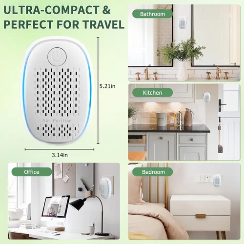 Miniatura 6 de Filtro HEPA de ionizadores de aire/purificador de aire enchufable para el hogar, sistema de filtración de iones negativos para baño, dormitorio