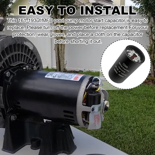 Miniatura 6 de Condensador de arranque de motor de bomba de piscina 50/60Hz para Hayward Super Pump. Bombas Max Flo 0.75 HP, 1.0 HP, 1.5 HP. Utilizado en motores