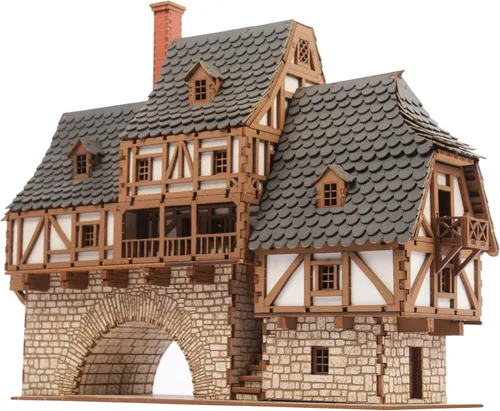 Miniatura 15 de Casa en Fila Ámbar, kit de construcción de madera DIY para adultos, adecuado para jugar - Realista