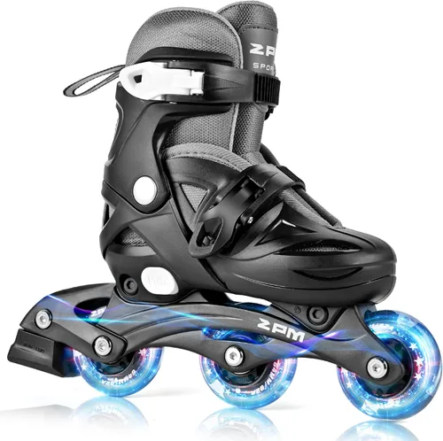 Miniatura 10 de 2PM SPORTS Patines en línea para niños y niñas de 4 a 8, 6 a 12 años, con ruedas iluminadas, cuchillas ajustables para niños y jóvenes principiantes