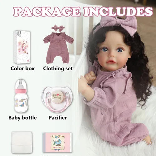 Miniatura 6 de SCOM Muñecas Reborn de bebé realistas, muñeca de bebé recién nacida de 18 pulgadas, muñeca de bebé de silicona linda de la vida real con cuerpo