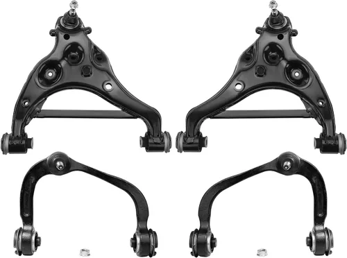 Miniatura 213 de Detroit Axle - Brazos de control superiores traseros para Chrysler 300 Dodge Challenger Charger Magnum, reemplazo del conjunto de brazos de control