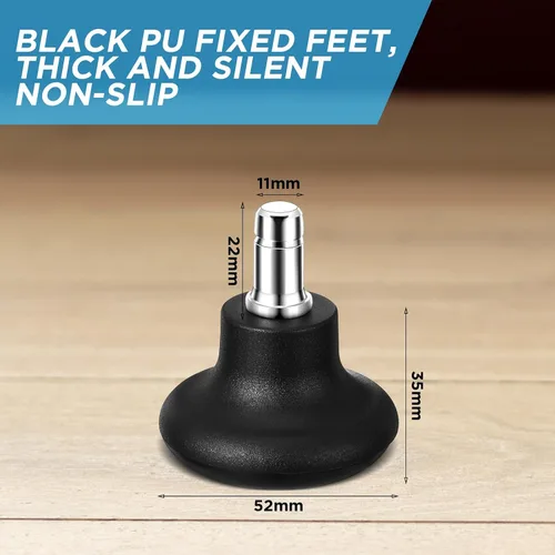 Miniatura 4 de Thyle 50 piezas de perfil bajo deslizadores de campana de repuesto para patas de silla de ruedas fijas estacionarias ruedas silla de oficina, ruedas