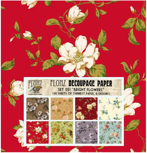 Miniatura 7 de Decoupage - Paquete de papel (24 hojas de 6 x 6 pulgadas), patrón de flores de neón FLONZ, papel de estilo vintage para decoupage, manualidades
