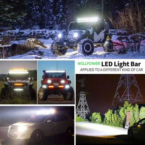 Miniatura 8 de Willpower - Barra de luz LED de trabajo de 12 pulgadas 72 W para camión, automóvil, ATV, todoterreno, 4x4, Jeep Truck luz de conducción