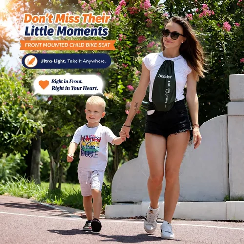 Miniatura 8 de UrRider Asiento de bicicleta para niños, asiento de bicicleta para niños de montaje frontal, apto para bicicletas de montaña, bicicletas de crucero