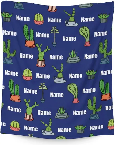 Miniatura 26 de Manta de cactus – Suave, mullida y cálida – Manta pequeña de 30 x 40 pulgadas para regazo y cuna, manta estética azul oscuro, regalo