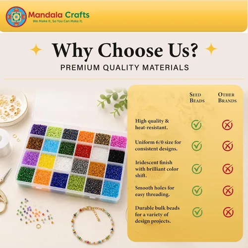 Miniatura 2 de Mandala Crafts Cuentas de cristal 6/0 para abalorios – 2500 cuentas redondas negras pequeñas Rocaille de 0.157 pulgadas para hacer joyas, collares