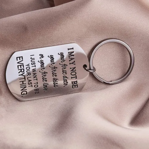 Miniatura 6 de Llavero de regalo para parejas, con texto en inglés "NovioNovioNoviaNoviaAmor Llavero para Él, Mujeres Hombres ella Cumpleaños de Boda Grabado