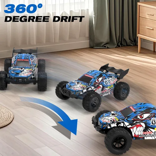 Miniatura 6 de 1:32 de alta velocidad 15.5 mi/h (pico) Monster Auto de control remoto con luces LED, velocidad/dirección ajustable Drift RC coche con batería