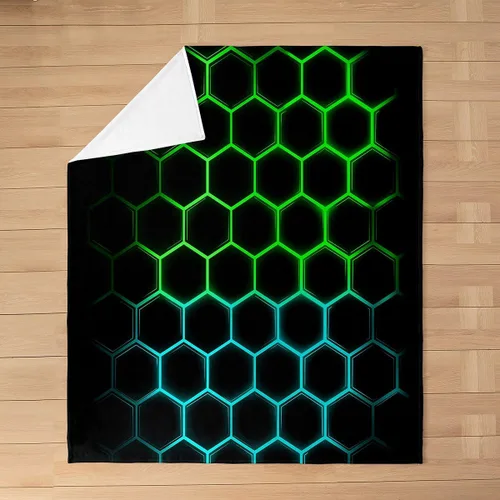 Miniatura 2 de Manta de panal de abeja, manta de cama hexagonal geométrica para niños, adolescentes, niñas, niños, decoración de sala de juegos, manta mullida