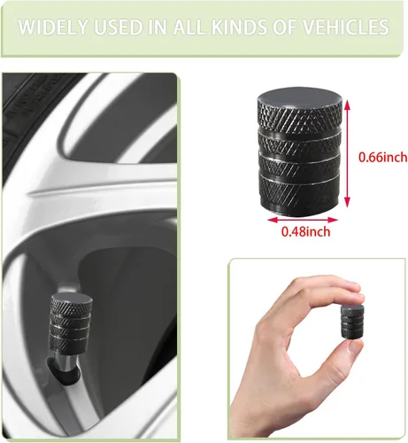 Miniatura 2 de Ziciner 5 piezas de tapas de vástago de válvula de neumático para automóvil, cubiertas de vástago de rueda de aluminio anodizado, tapas de aire