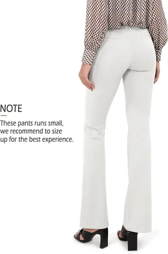 Miniatura 2 de ODODOS Pantalones de vestir clásicos de pierna recta para mujer, bolsillos sintéticos, pantalones de trabajo casuales, entrepierna de 293133 pulgadas