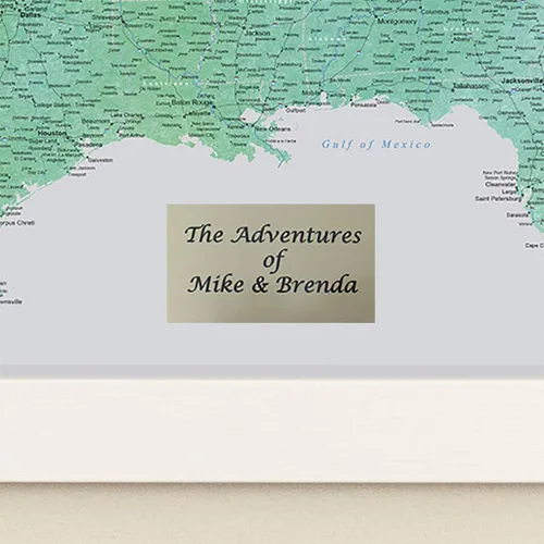 Miniatura 5 de Push Pin Travel Maps Encantador verde esmeralda personalizado Estados Unidos con alfileres y marco marrón de 27.5 x 39.5 pulgadas - Mapa tus viajes