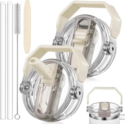 Miniatura 15 de Paquete de 2 Tapas con Popote Abatible a Prueba de Fugas para Reemplazo de Tapa Stanley 30 oz, para Accesorios de Vaso Tumbler Stanley Quencher