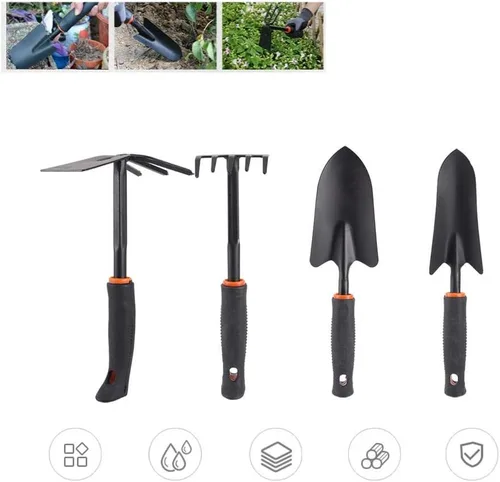 Miniatura 4 de Pala de jardín, 4 unids/set de herramientas de rastrillo de jardín espesado, accesorios de jardinería para el hogar para plantar flores