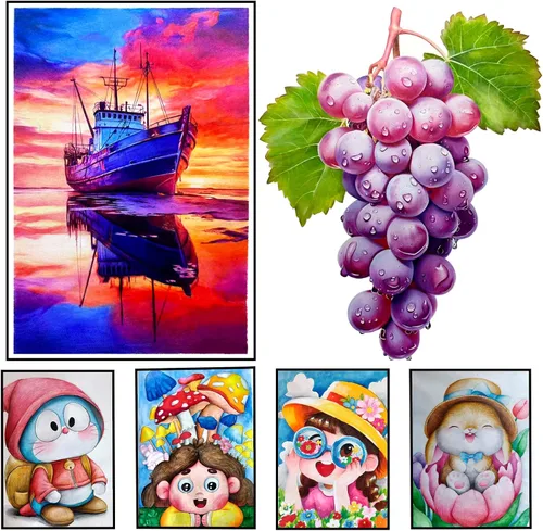 Miniatura 4 de Heshengping Juego de 48 lápices de colores para dibujo y bocetos para libros para colorear, kit de dibujo, suministros de arte con estuche de lona