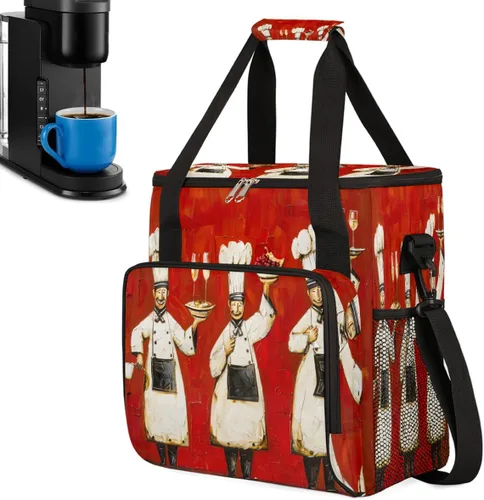Miniatura 38 de Turquesa comienza tu día con la bolsa de transporte para cafetera, bolsa de almacenamiento de viaje para cafetera, bolsa de almacenamiento de viaje