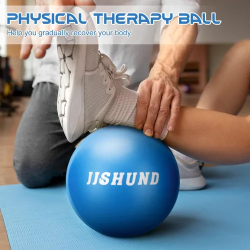 Miniatura 7 de jjshund Pelota de pilates, pequeña pelota de yoga de ejercicio de 9,8 pulgadas con guía de ejercicios, para gimnasio en casa, yoga, pilates