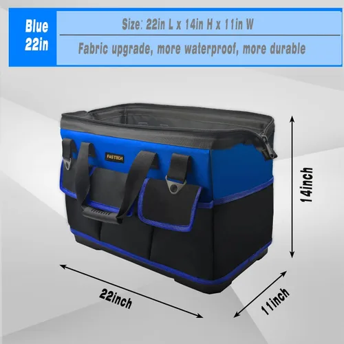 Miniatura 2 de FASTECH Bolsa de herramientas de fondo de 22 pulgadas con boca ancha para almacenamiento de herramientas, transportador y organizador, bolsa