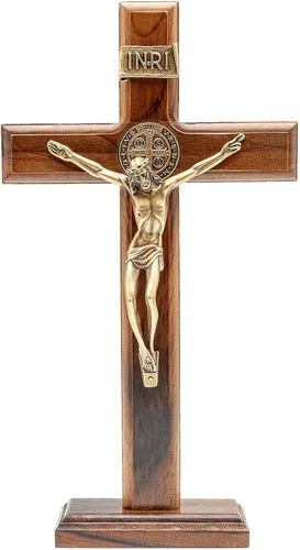 Miniatura 10 de Intercession Crucifijo de cruz de madera para pared y mesa (5 pulgadas - ónix)