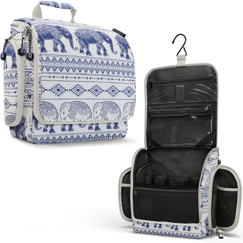 Miniatura 12 de VENTURE 4TH Neceser de viaje colgante para mujeres y hombres - Organizador grande de artículos de tocador con 18 compartimentos, bolsa extraíble