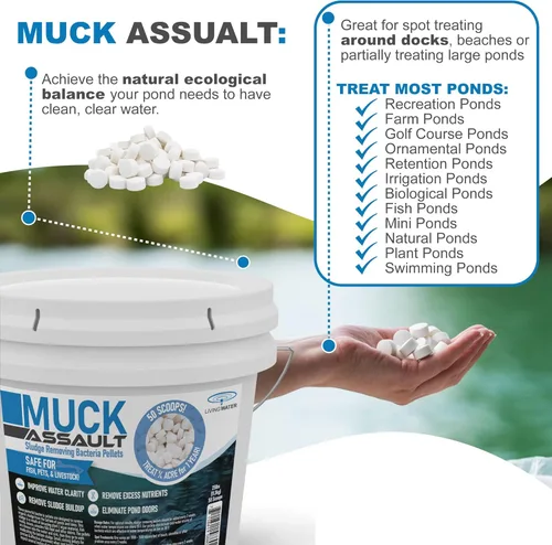 Miniatura 9 de Muck Assault - Pellets eliminadores de lodos – Digestor natural con enzimas bacterianas beneficiosas para limpiar el agua turbia y eliminar el olor
