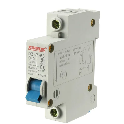 Miniatura 9 de uxcell 1 poste 10A 230/400V de baja tensión disyuntor miniatura montaje en carril DIN DZ47-63 C10