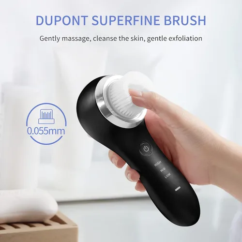 Miniatura 4 de COSBEAUTY Cepillo de limpieza facial sónico, exfoliante suave, cepillo de limpieza profunda, limpiador facial eléctrico con 5 cabezales de cepillo