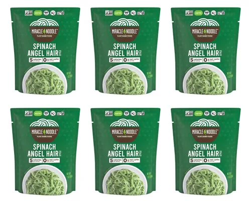Miniatura 10 de Miracle Noodle Angel Hair Shirataki - Fideos Konjac listos para comer, aptos para dieta cetogénica, paleo, veganos, sin gluten, bajos