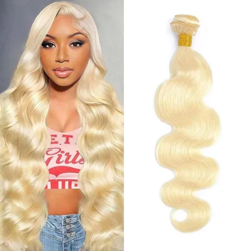 Miniatura 30 de Extensiones de cabello humano ondulado rubio 613 de 12 pulgadas, 100% sin procesar, grado 14A, cabello humano virgen brasileño sin procesar, 1