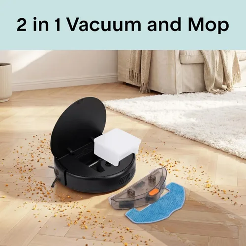 Miniatura 2 de SereneLife - Robot aspirador inteligente y trapeador, control por aplicación, 3 modos de limpieza, sensores anti-caída, carga automática, alta