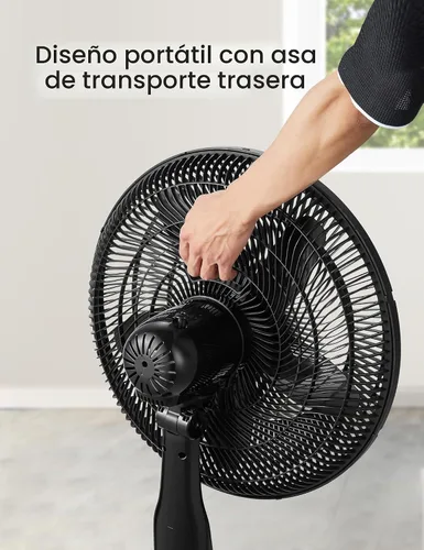 Miniatura 7 de PELONIS PFS45A5BBB - Ventilador de pie oscilante de 45 cm (18 pulgadas) con 5 palas, control remoto, pantalla LED, 5 ajustes de velocidad