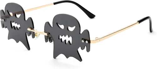 DeBuff Gafas de sol de Halloween sin montura para mujeres y hombres, para fiesta, lindos bailes de graduación, cosplay, fuego, llama, estrella,