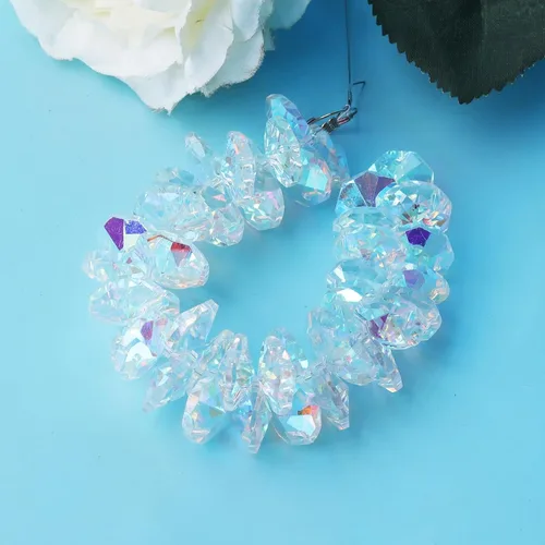 Miniatura 6 de LONGWIN Lote de 100 piezas de 1 agujero de cristal octágono cuentas, cristal Prisma Suncatcher piezas de repuesto lámpara DIY colgante colgante AB