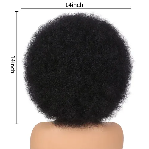 Miniatura 6 de Pelucas afro de los años 70 para mujeres negras, sin pegamento, peluca rizada afro soplada, resistente al calor, pelucas sintéticas para uso diario