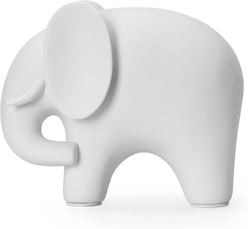 Figura Moderna y Sencilla de Cerámica con Elefante Blanco para Decoración de Sala de Estar, Hogar y Oficina (Elefante Blanco Grande)