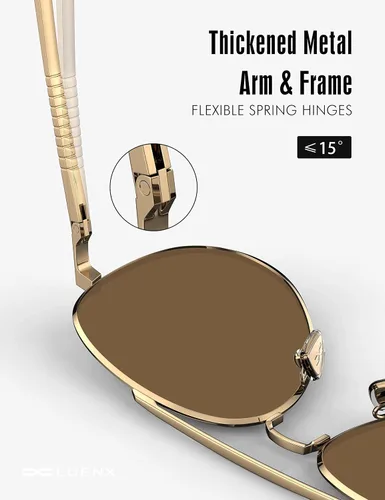 Miniatura 44 de LUENX, Aviator - Gafas de sol polarizadas, para hombres y mujeres, protección UV 400, con funda 60MM
