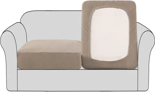 H.VERSAILTEX Fundas de cojín elásticas para sofá, fundas para asientos de silla y sofá. Protector de muebles elástico para niños y mascotas (2 Arena