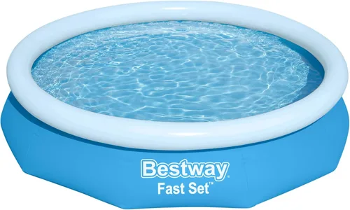 Bestway Piscina sobre el suelo, de 10 x 26 pulgadas, con anillo inflable redondo para exteriores